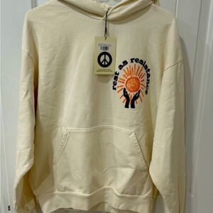 Madhappy Cream Hoodie with Peace Symbol NWOT